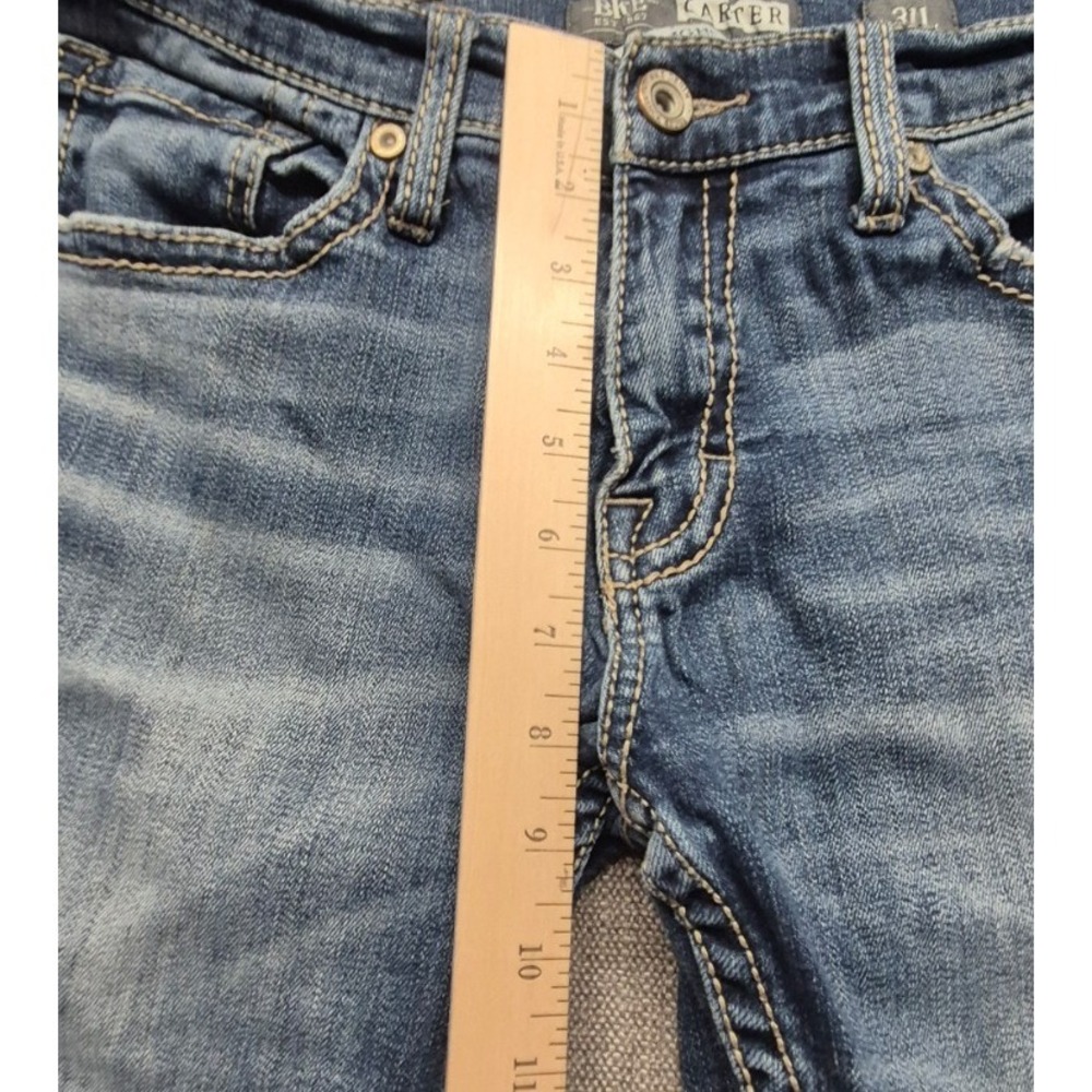 BKE Carter straight leg women denim blue jeans sz 31L Cotton stretch medium wash - Picture 6 of 15
